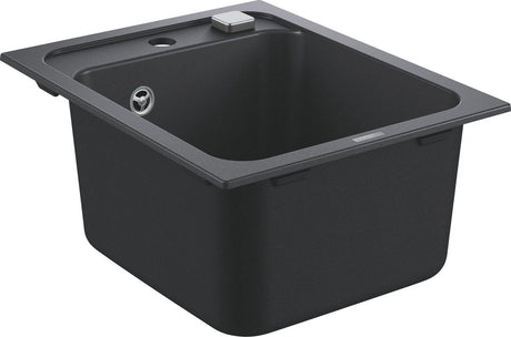 Grohe k700 composiet spoelbak - 40cm - inbouw - met overloop en automatische afvoer - granite black