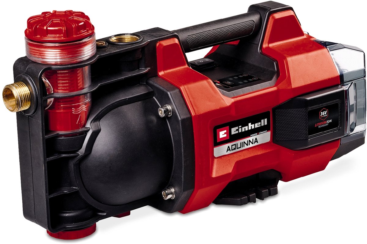Einhell accu tuinpomp aquinna 36 38 f led li solo - power x-change - 36 v li-ion - 3800 l u - max. zuighoogte: 37 m - eco boost modus - overbelastings- en vorstbeveiliging - excl. accu en lader