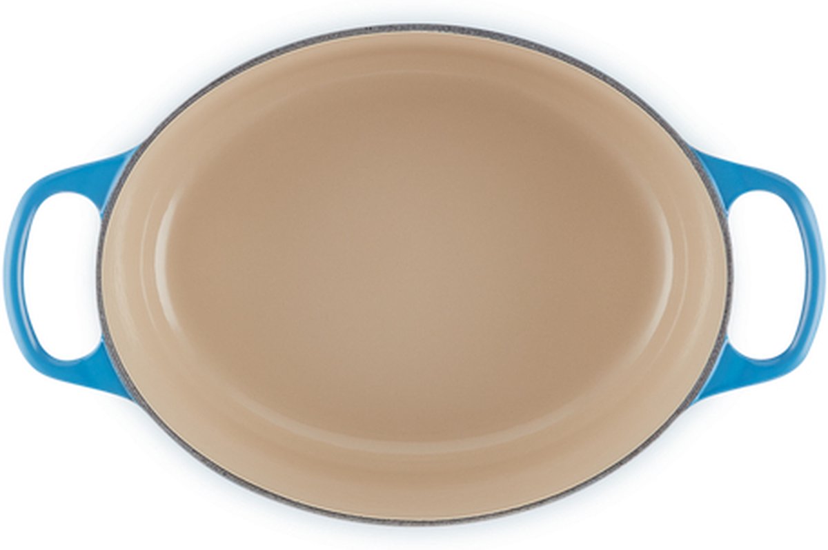Le creuset braadpan signature ovaal azure – ø 31 cm 6,3 liter – grote gietijzeren braadpan – ovaal design in azure blauw – perfect voor gezinsmaaltijden of grote braden – geschikt voor alle warmtebronnen incl. inductie