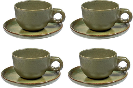 Serax - sergio herman surface - koffiekop + schotel - camogroen - 13 ø - 4 stuks