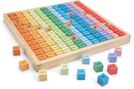 Woet ® houten spel rekentafels leren - tafel 1 t m 12 - rekenbord om vermenigvuldigen te oefenen - speelgoed rekenspel - rekenen leren - vanaf 3 jaar