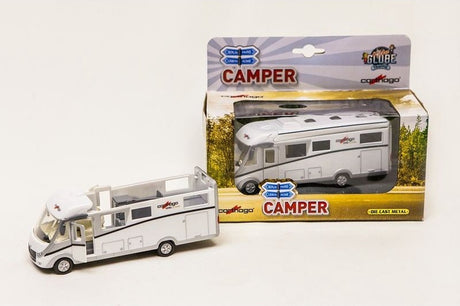 Kids globe die-cast carthago camper met licht, 16cm