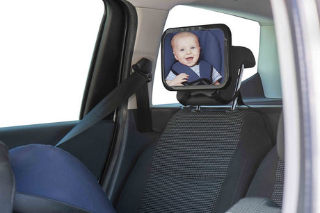 Dooky autospiegel – veilig baby spiegel voor achterbank – 360 graden verstelbaar – eenvoudig te bevestigen – universeel formaat 25,5x17,5 cm