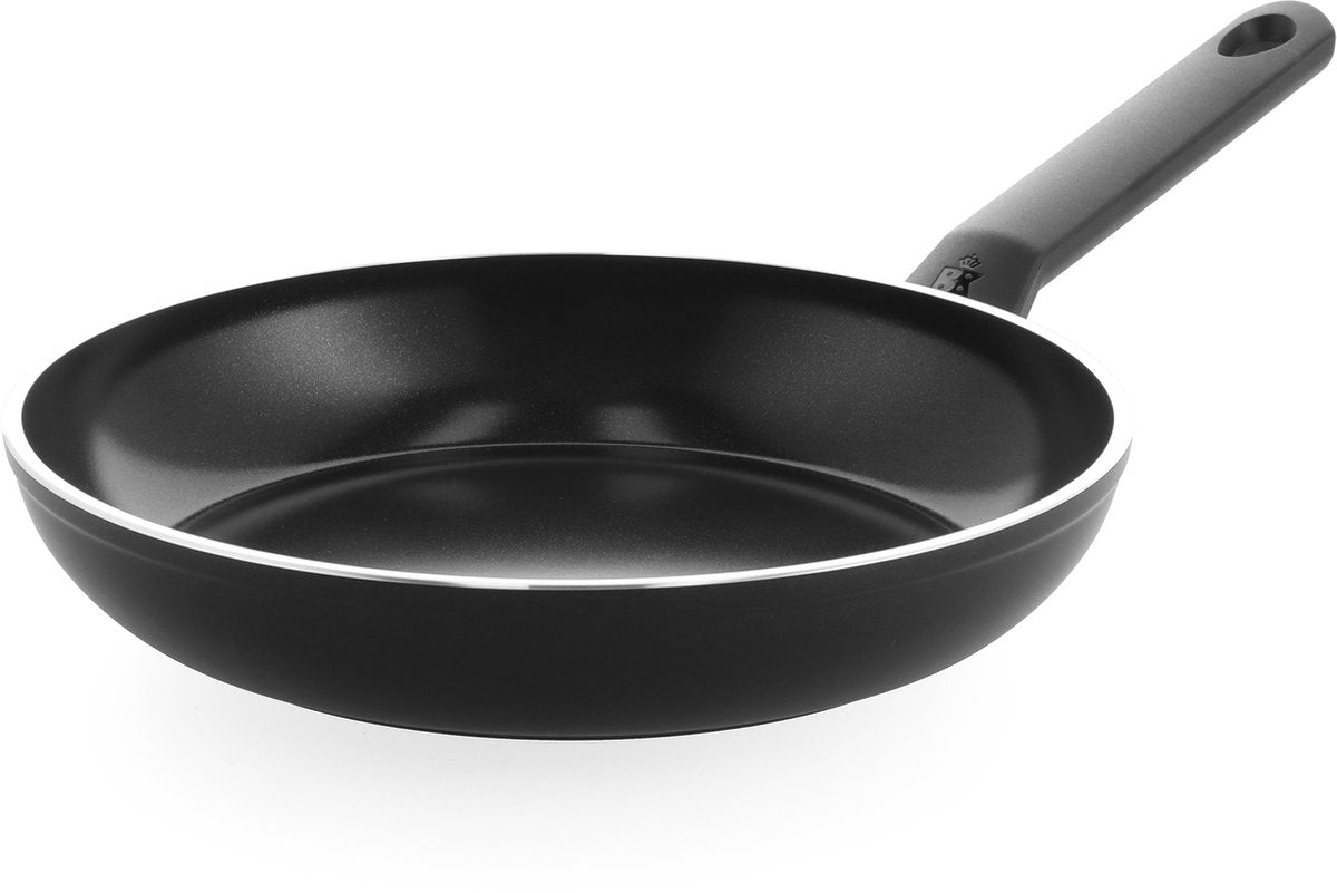 Bk easy induction koekenpan 26cm - pfas-vrije antikleeflaag - koekenpan inductie - keramische pan - ovenbestendig tot 160°c - koudgrepen - zwart