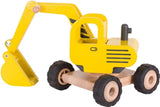 Goki houten graafmachine geel