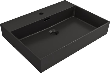 Plieger kansas wastafel - 60x45 cm - met kraangat - matzwart