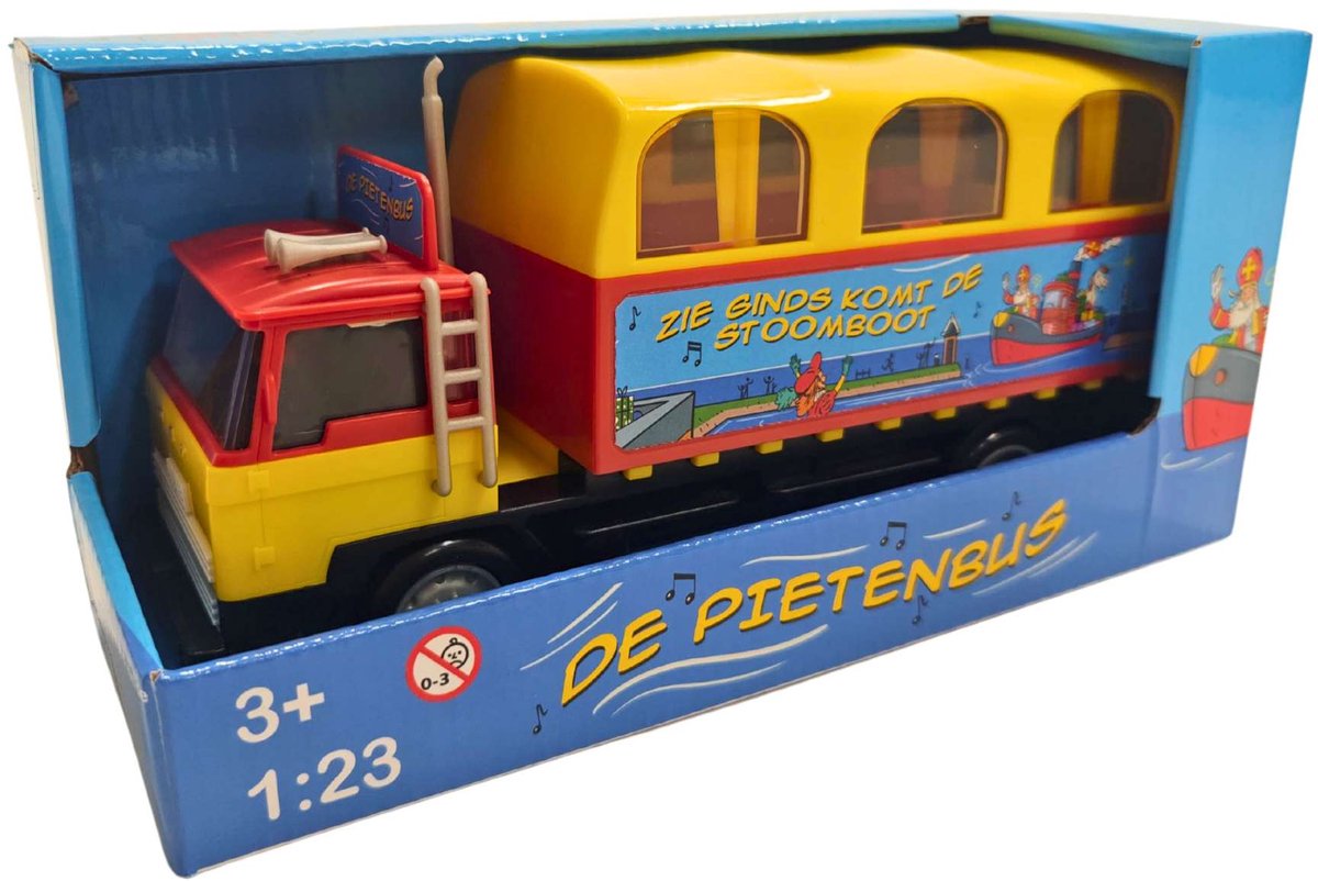 Volare sinterklaas en pietenbus met toetergeluid