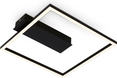 B.k.licht briloner - plafonniere led frame - plafondlamp met warm wit licht - 3000k - 12w - 1400 lm - 32x30x5 cm - zwart