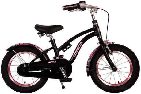 Volare Miracle Kinderfiets - Meisjes - 14 inch - Mat Zwart - Prime Collection