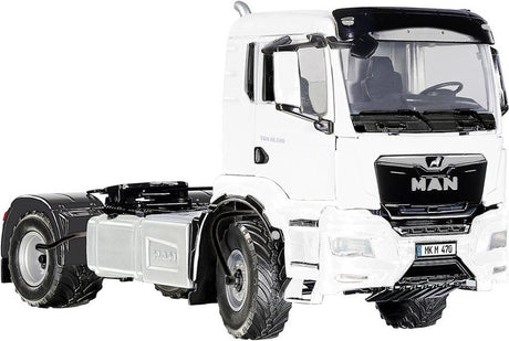 Wiking 077652 man tgs 18.510 4x4 bl 2-assige trekker, model vrachtwagen, 1:32, metaal kunststof, vanaf 14 jaar, veel functies, incl. bandendrukregeling, draaibaar radiatorrooster, wit