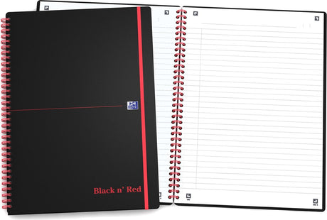 Oxford black n' red - notitieboek - a5 - gelijnd - 90g - softcover - zwart