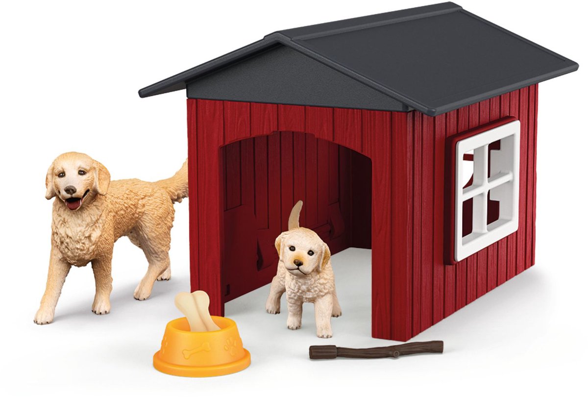 Schleich farm world - hondenhok met golden retrievers - 42722