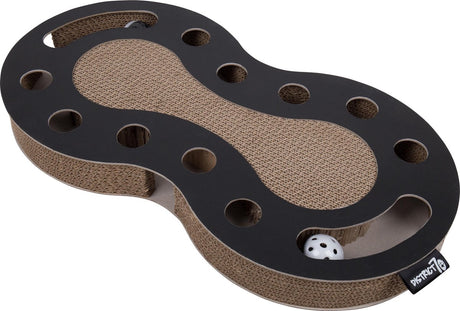 District 70 snake kattenspeelgoed van karton - zwart - 54 x 28 x 6 cm