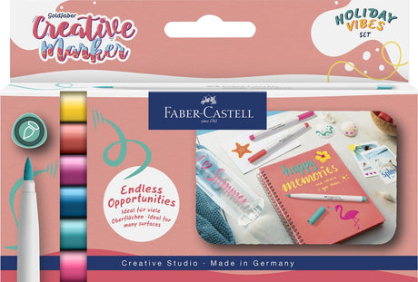 Faber-castell marker - creatief goldfaber - brushpunt b - set holiday vibes - fc-161013