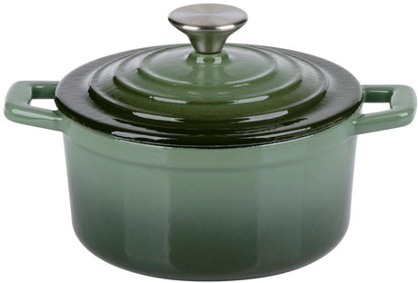 Alpina gietijzeren pan 14 cm - mini braadpan - casserole pan - ø14 cm - ovenbestendig - groen