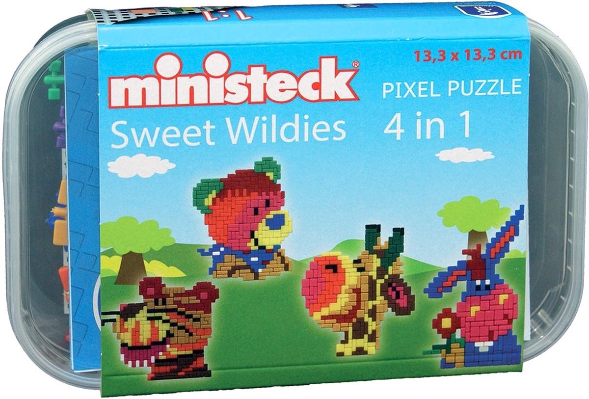 Ministeck wilde dieren-box 4-in-1 500-delig