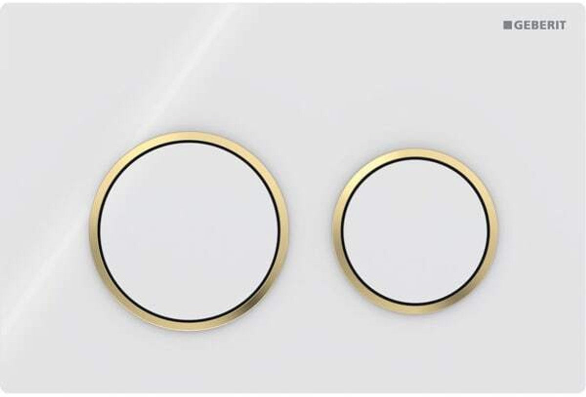Geberit 115.085.kk.1 - omega20 bedieningspaneel - 2-toets spoeling - rond - wit goud wit