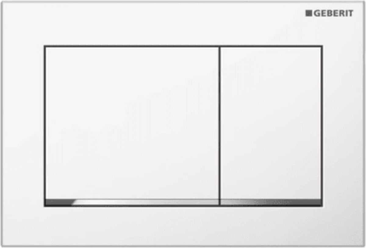 Geberit omega20 bedieningsplaat - 2-toets spoeling - vierkant - dualflush - wit glans chroom