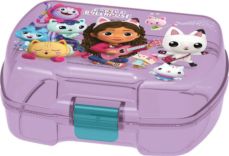 Stor gabby's poppenhuis lunchbox – premium broodtrommel voor kinderen vanaf 4 jaar – luchtdicht – bpa-vrij – paars
