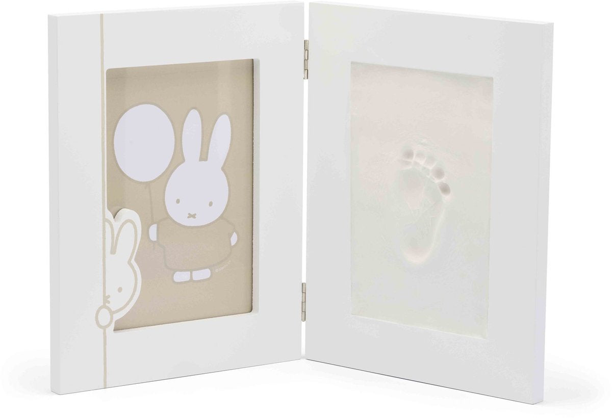 Dooky® dooky x nijntje double frame small - 2d baby hand- voetafdruk lijst – persoonlijk kraamcadeau