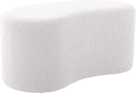 Leitmotiv poef ada wave - wit - 80x43x36cm - scandinavisch