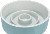 Trixie voerbak slowfeeding keramiek grijs blauw