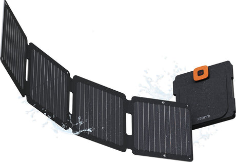 Xtorm draagbaar zonnepaneel opvouwbaar – 28w solar panel – solarbooster – outdoor kamperen – zonne-energie – flexibel – monokristallijn zonnepaneel – efte - zwart