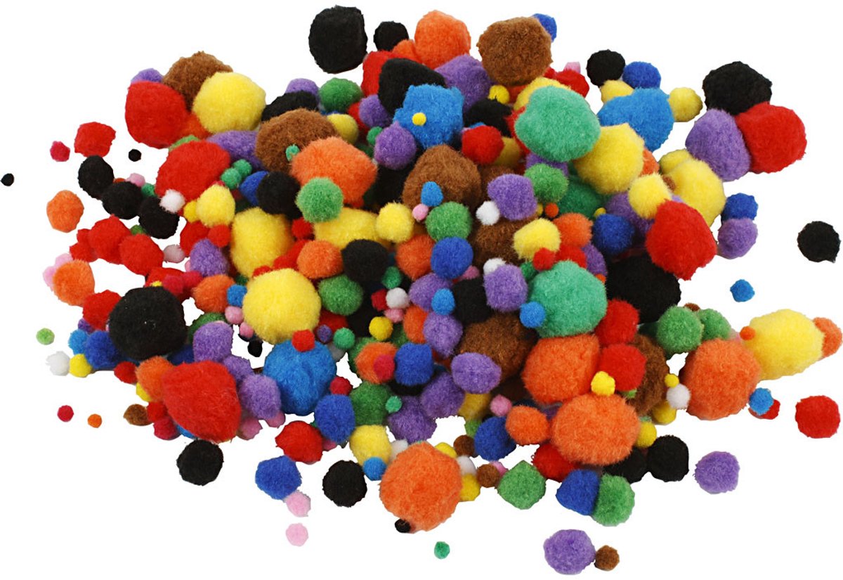 Creativ company https: www.cchobby.nl pompons-d-5-40-mm-ca-150-stuk-diverse-kleuren-42-gr-1-doos