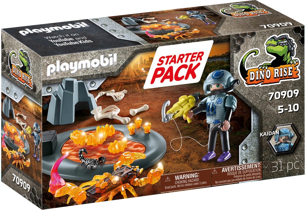 Playmobil dino rise starterpack gevecht tegen de vuurschorpioen - 70909
