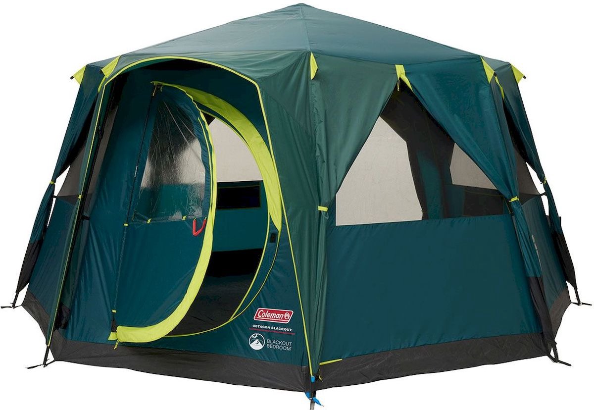 Coleman octagon blackout familietent - tent 8 persoons - verduisterende tent - groen