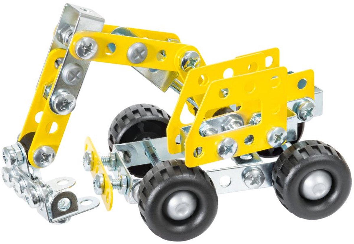 Eitech ® bouwdoos – mini graafmachine bouwset – 116-delig – metalen bouwpakket met gereedschap – constructiespeelgoed – vanaf 6 jaar