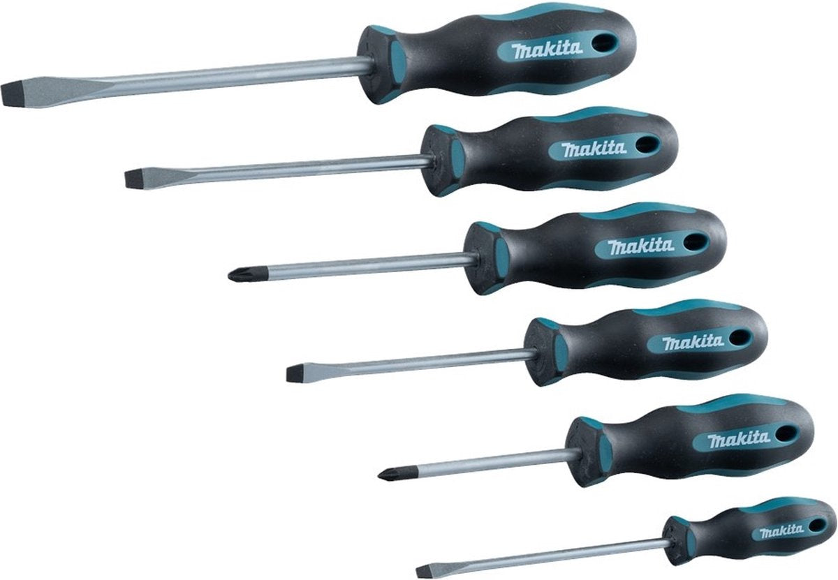 Makita e-10512 schroevendraaierset 6-delig sl4 sl5,5 sl6,5 sl8 pz1 pz2