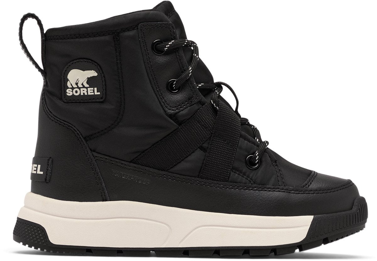 Sorel youth whitney™ iii mid wp unisex snowboots - black, sea salt