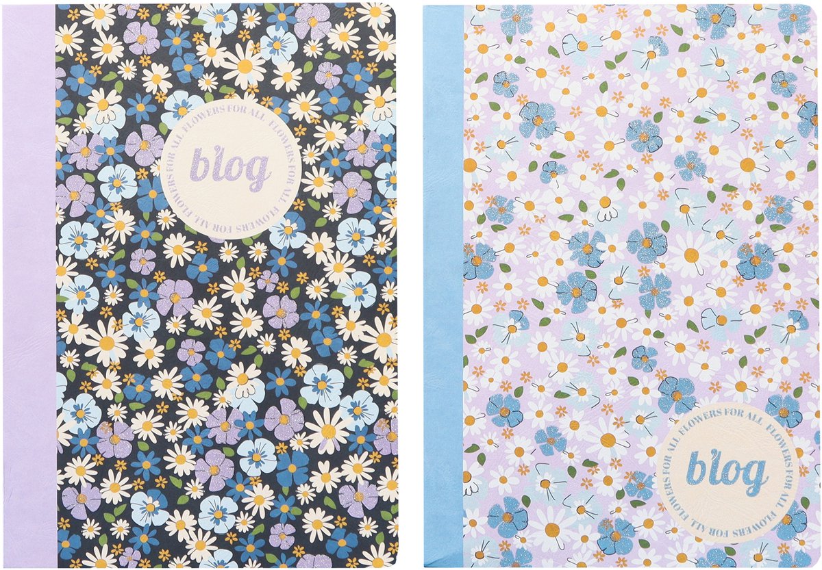 Kangaro schriften - b'log flowers - formaat a4 - met ruit 5mm - 2 stuks - an-123845-a