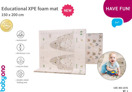 Babyono baby ono 150 x 200 cm educatieve omkeerbare speelmat