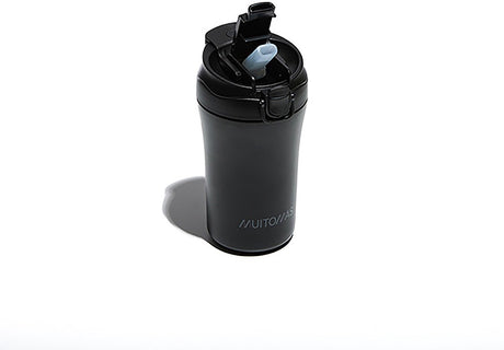 Muitomas thermofles - dubbel geïsoleerde voering -350ml – vergrendeling op dop - 12 uur warm of 24 uur koude dranken – zwart