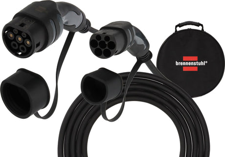 Brennenstuhl ev type 2 laadkabel 22kw (e-mobility type 2 laadkabel 7m, ip55, 3-fase, mode 3 laadkabel met tas voor elektrische hybride voertuigen)