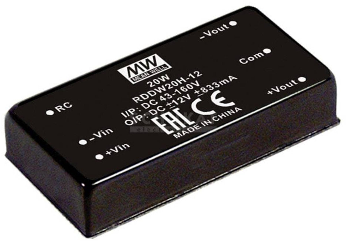 Mw mean well rddw20f-05 dc dc-converter 2 a 20 w aantal uitgangen: 2 x inhoud 1 stuk(s)