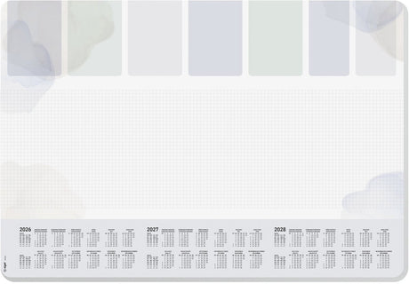 Sigel bureau onderlegger - formaat a2 - pastel - met kalender 2026 2027 2028 - afgeronde hoeken - si-h6312