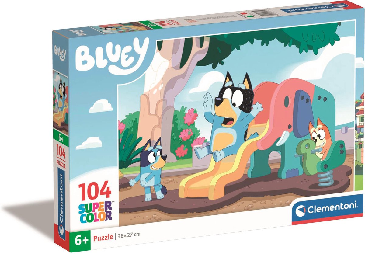 Clementoni legpuzzel bluey op de glijbaan, 104st.