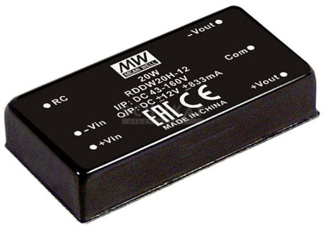 Mw mean well rddw20f-15 dc dc-converter 666 ma 20 w aantal uitgangen: 2 x inhoud 1 stuk(s)
