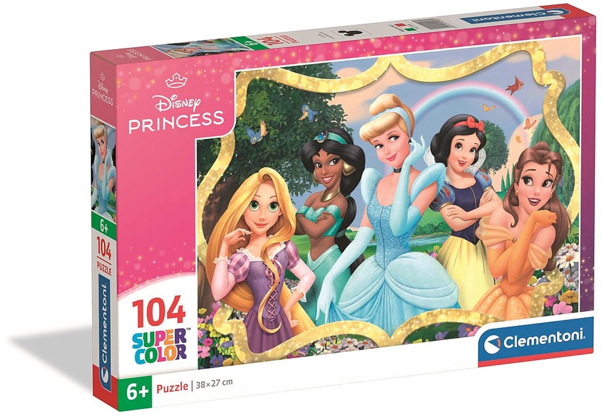 Clementoni - puzzel - 104 stukjes - disney princess - kinderpuzzel - vanaf 6 jaar