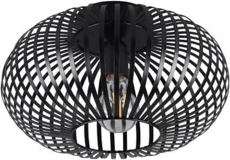 Trio johann - plafondlamp - zwart mat - excl. 1x e27 60w - d: 30cm