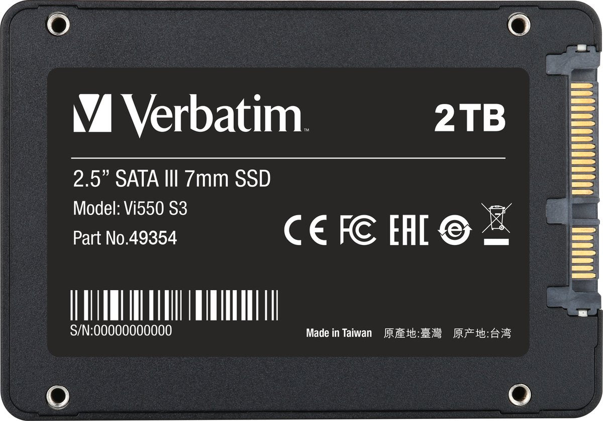 Verbatim vi550 s3 2 tb ssd harde schijf (2.5 inch) sata 6 gb s retail 49354