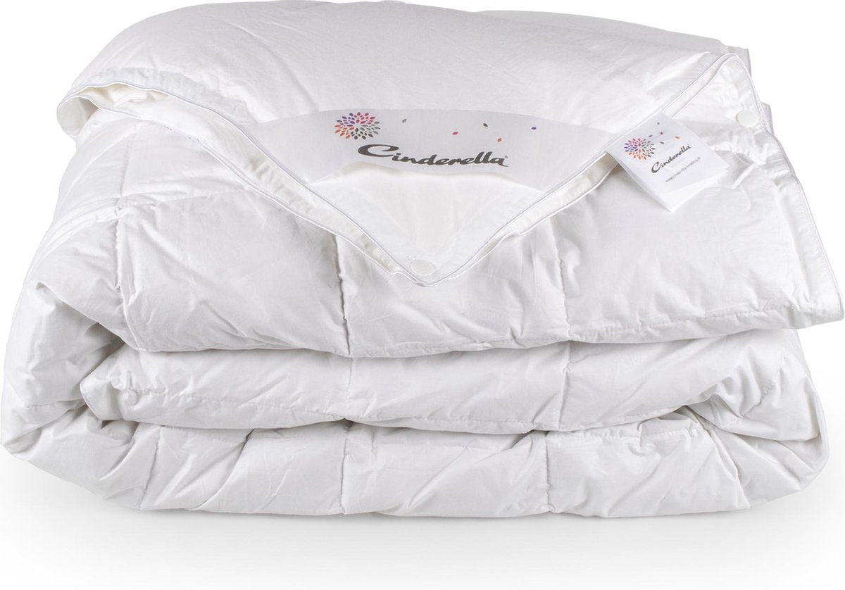 Cinderella soul dekbed 4-seizoenen - 1 persoons - luxe eendendons vulling - percale tijk - 140x 200 cm