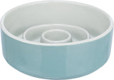 Trixie voerbak slowfeeding keramiek grijs blauw