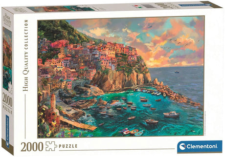Clementoni legpuzzel painted manarola - puzzel 2000 stukjes italië - high quality collection - puzzels en legpuzzels voor volwassenen
