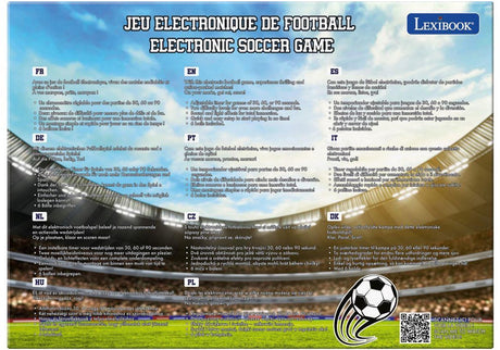 Lexibook elektronisch voetbal spel met verlichting en geluid voor 2 spelers