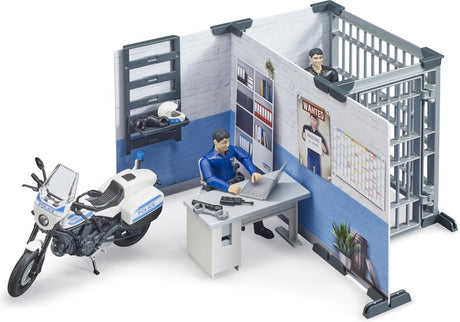 Bruder bworld politie bureau met politie motor