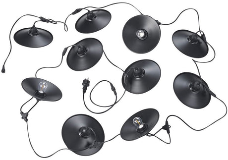 Rl live your light reality chain - lichtsnoer - zwart mat - incl. 10x e27 1 w - niet geschikt voor externe dimmer - wand- en plafondmontage - buitenverlichting - ip44